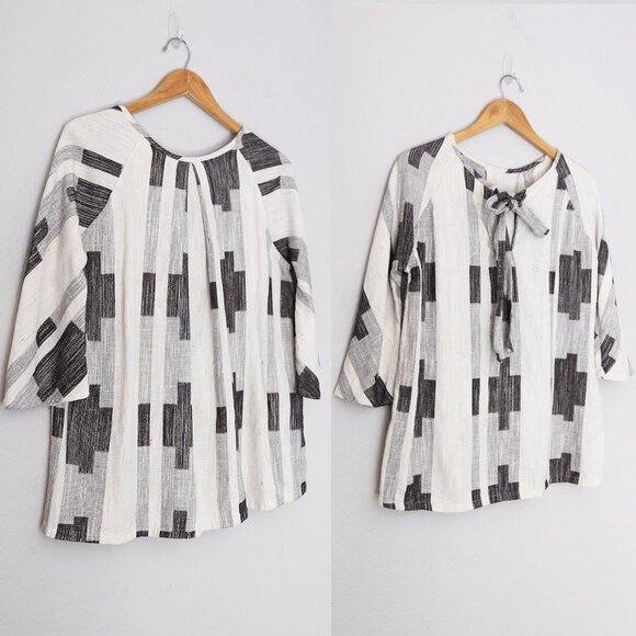 Ace & Jig Beatrice Blouse Top Mural Size M Reversible Cotton Lagenlook Rare $260 - Picture 14 of 16